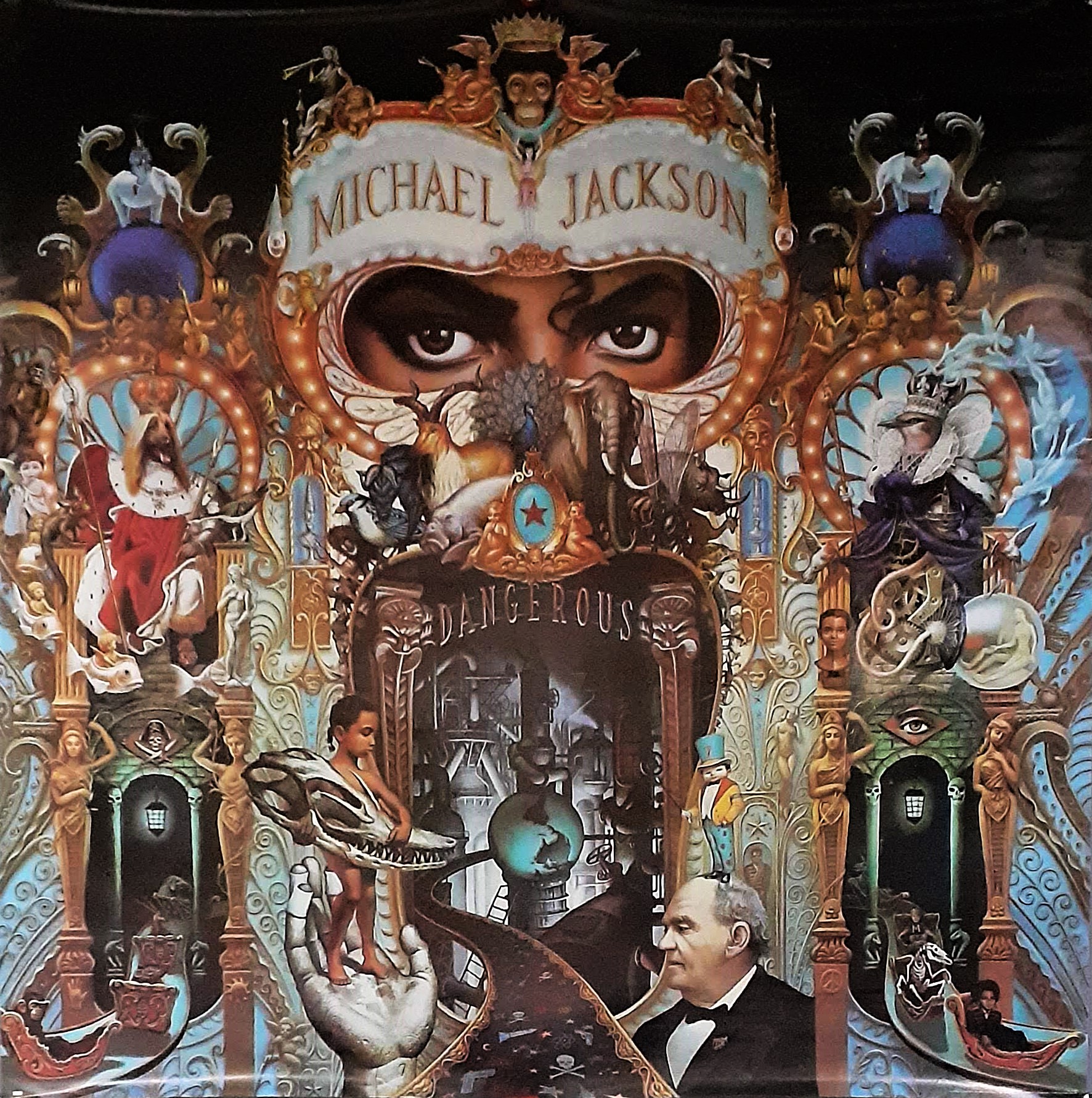 Original 1991 Michael Jackson Dangerous Double Sided Promotional Poster  Michael Jackson EPIC Records Promo Poster MJJ Productions 3B 45400