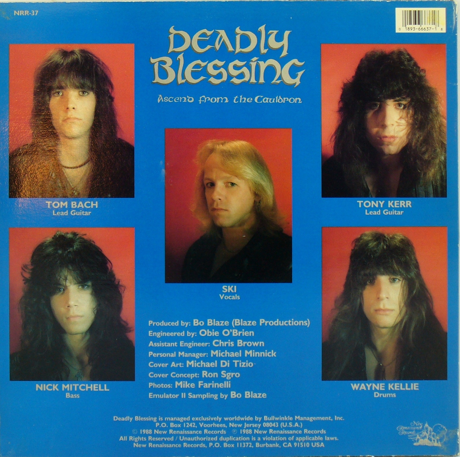 Deadly Blessing Ascend From The Cauldron First Year Pressing 1988 US ...