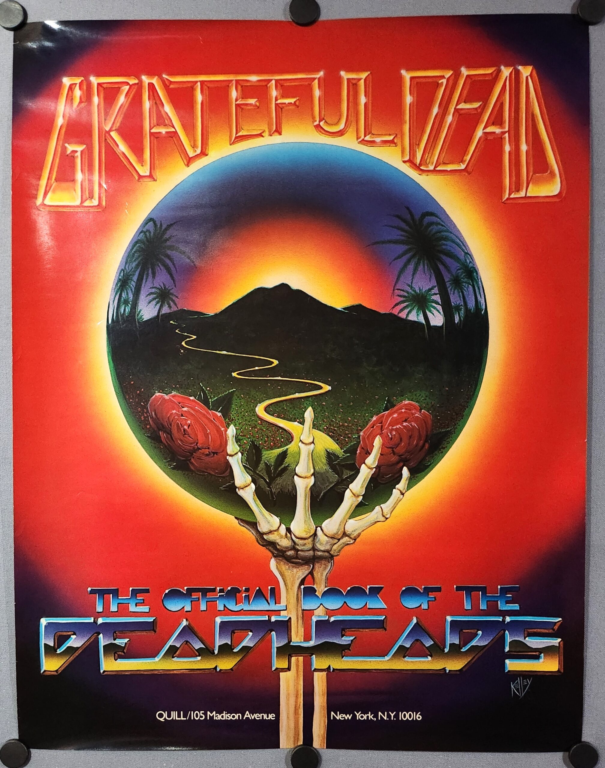 Original 1983 Grateful Dead The Official Book Of The Deadheads Promotional Poster Alton Kelley 8396