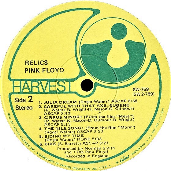 Pink Floyd Relics A Bizarre Collection Of Antiques &amp; Curios First Year ...