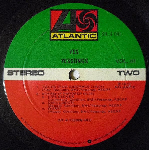 YES Yessongs 1975 US Atlantic SD 3-100 Vintage Vinyl Record Album ...