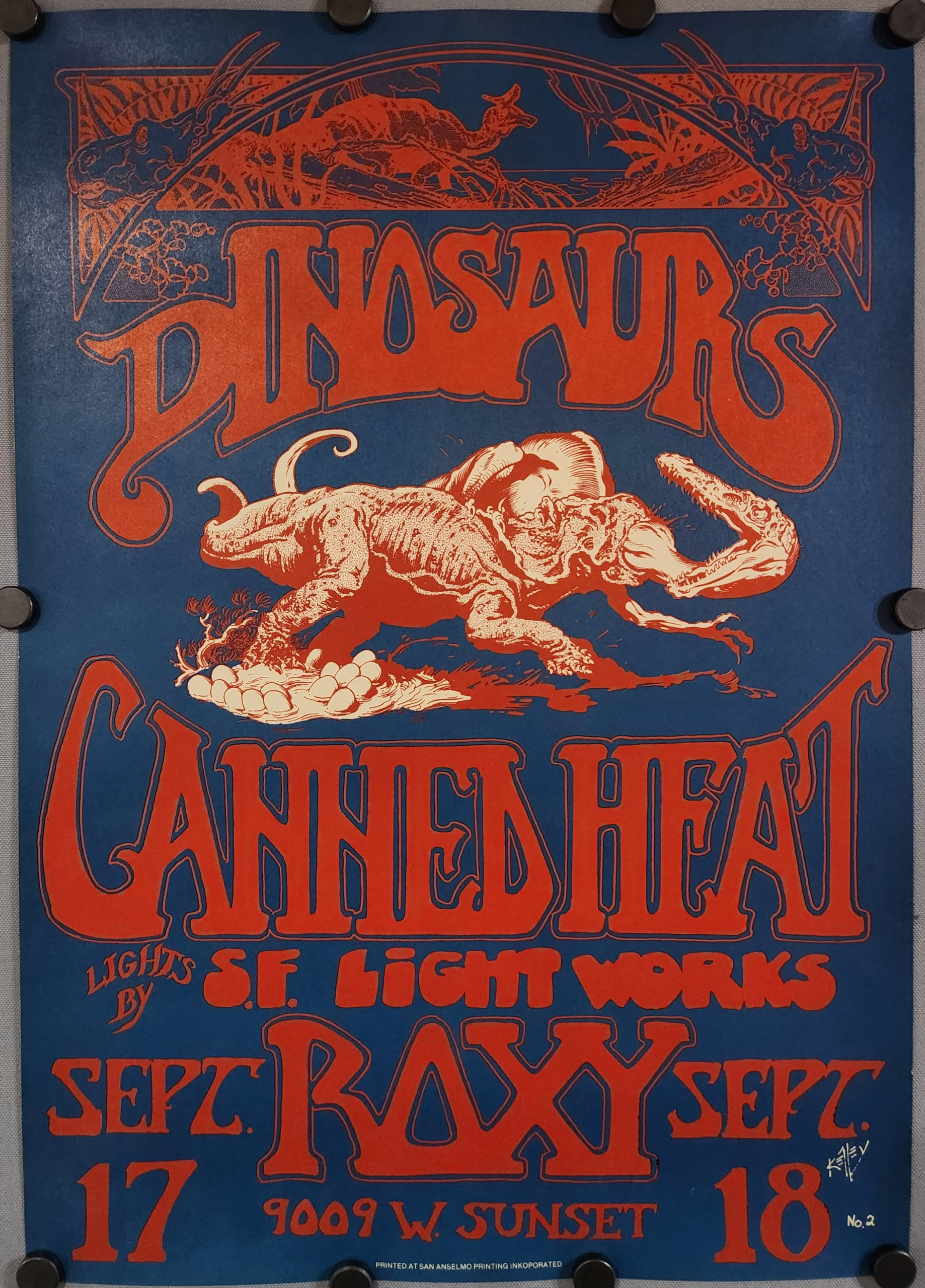 Original 1982 Dinosaurs Canned Heat At The Roxy Theatre 9009 W